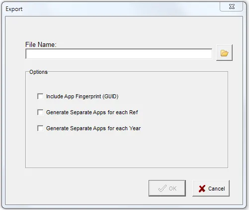 Export grid dialog