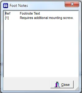Footnotes dialog