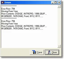 Import process screen