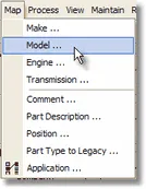 Map menu with Model highlighted