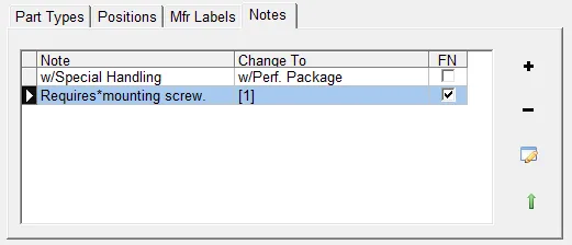 Notes tab