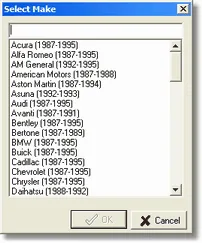 Select Make dialog
