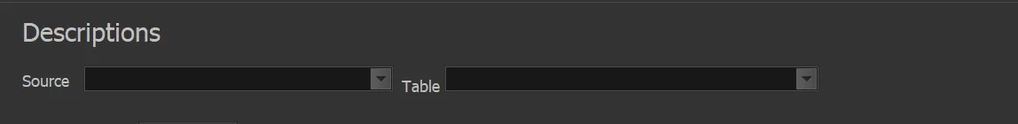 source table selection