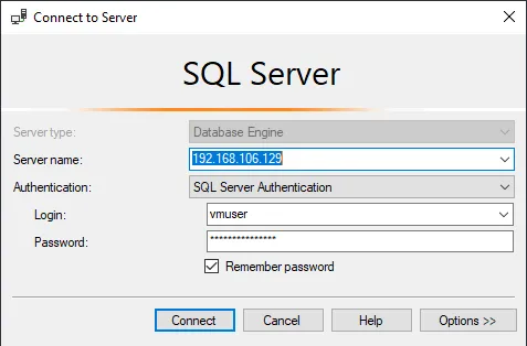 SSMS Connection Dialog